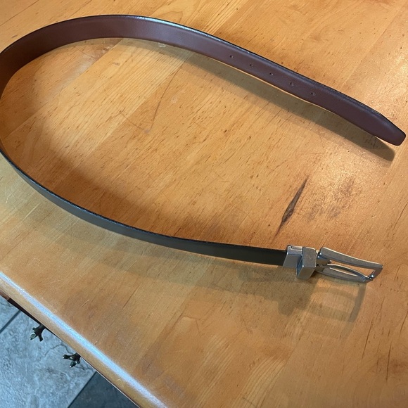 Men's Black (inside brown)Leather Belt silver belt buckle
length 38” - Picture 2 of 10